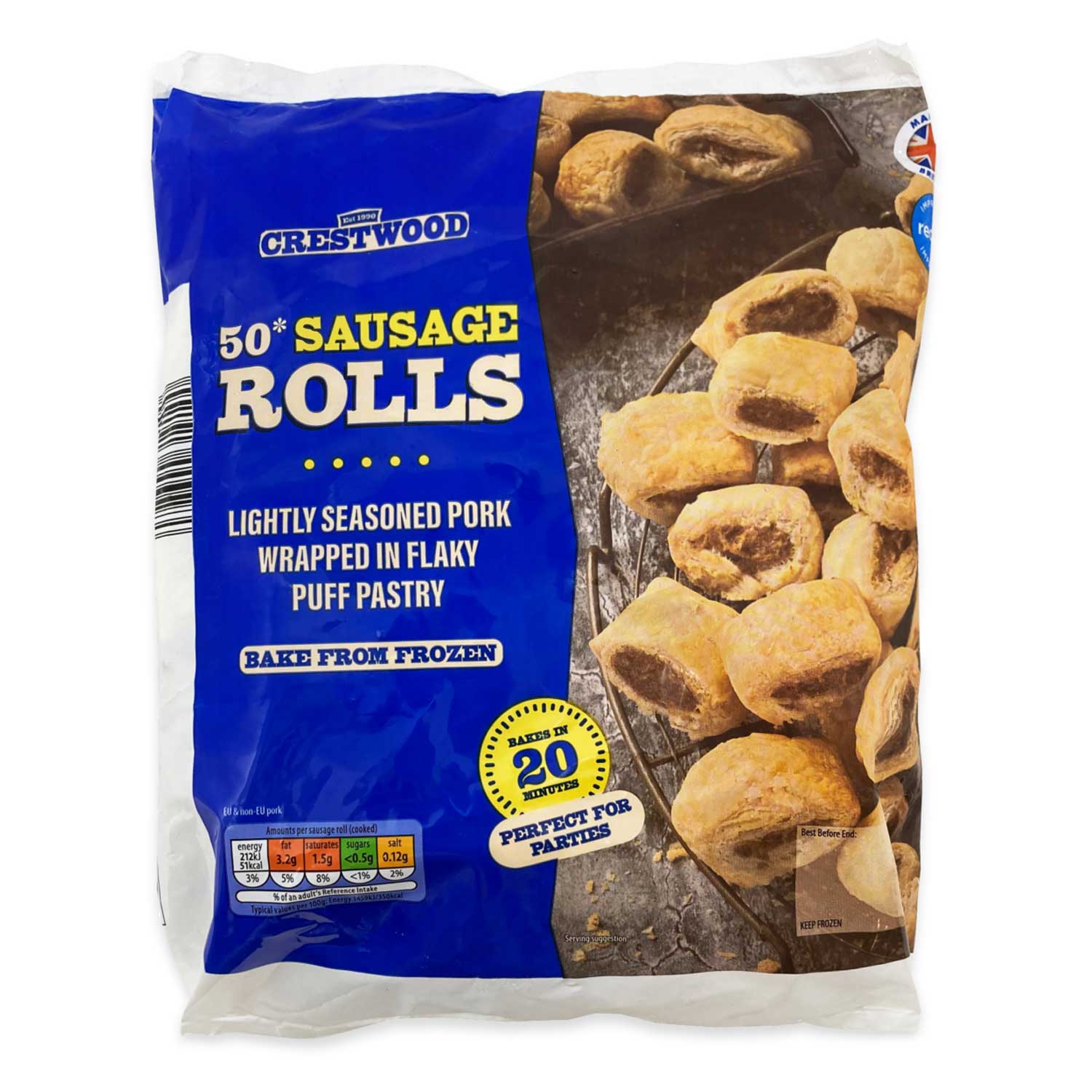 Crestwood 50 Sausage Rolls 800g